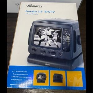 Memorex MT0550 Portable 5.5” B / W TV Radio Gaming Tailgating NEW in BOX Vintage